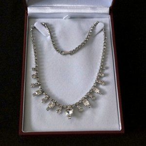 Jay Flex Sterling Silver Rhinestones Necklace